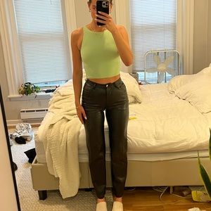 Aritzia Melina Black Leather Pants